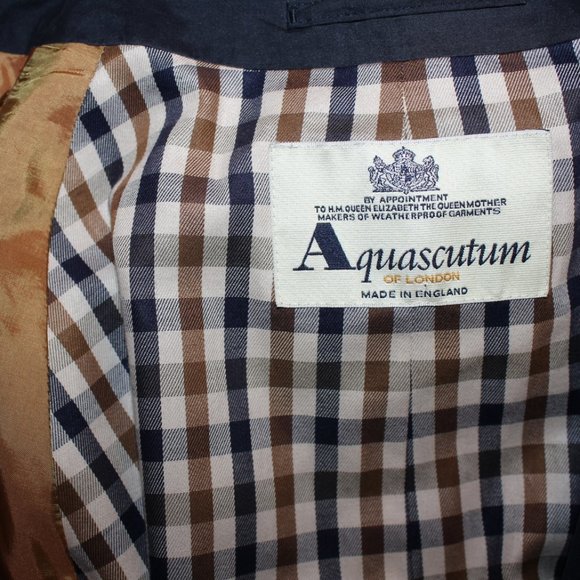 AQUASCUTUM Broadgate Cotton Nay Blue Trench - Picture 6 of 9